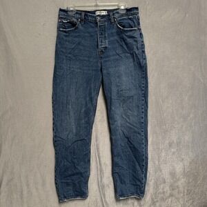Abercrombie & Fitch Jeans Womens 10 Blue High Rise Mom Distressed 30 Waist